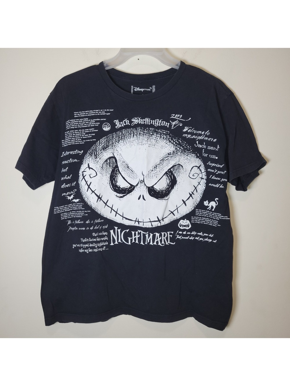 Disney Store Jack Skellington Nightmare Before Christmas T-Shirt Men's L Black